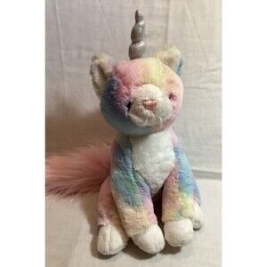 GUND Caticorn Shimmer Unicorn Cat 12" Plush Rainbow Tie Dye Stuffed Animal Toy
